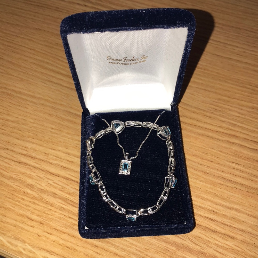 December Birthstone Necklace and Bracelet Duo